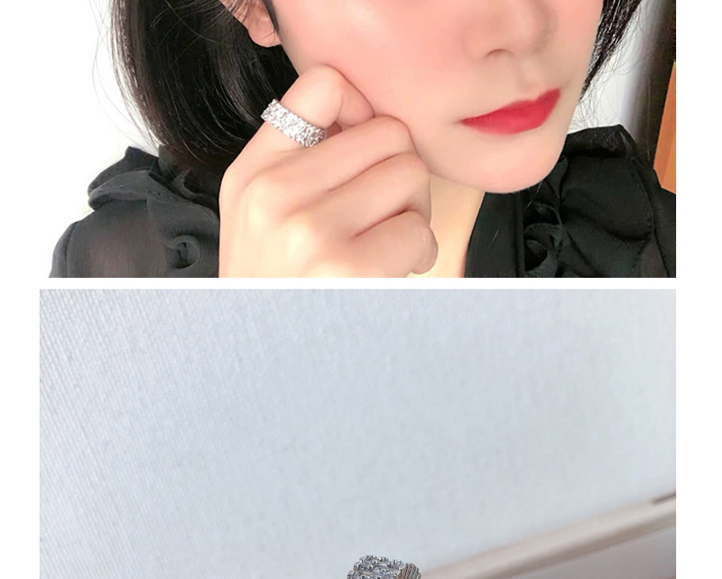 Fashion Silver Zircon Wide-faced Ring,Fashion Rings
