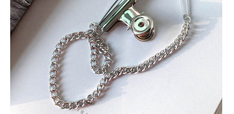 Fashion Silver Metal Clip Chain Brooch,Korean Brooches
