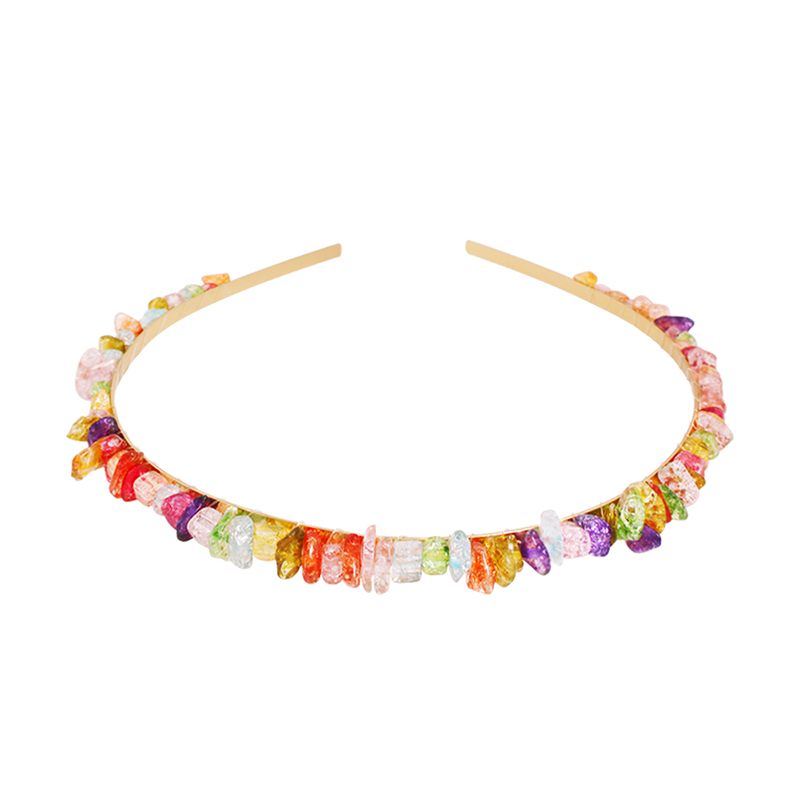 Fashion Colored Oval Natural Stone Blonde Hair Hoop,Head Band