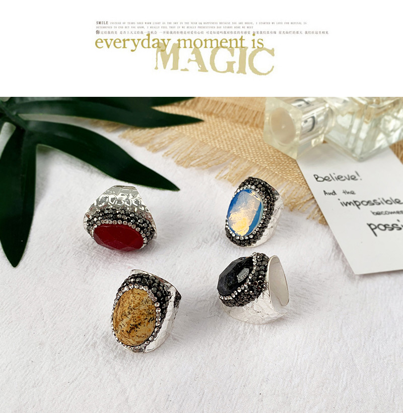 Fashion Blue Alloy Diamond Natural Stone Ring,Fashion Rings