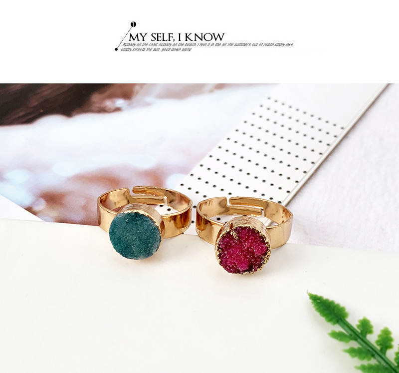 Fashion Green Alloy Diamond Natural Stone Ring,Fashion Rings