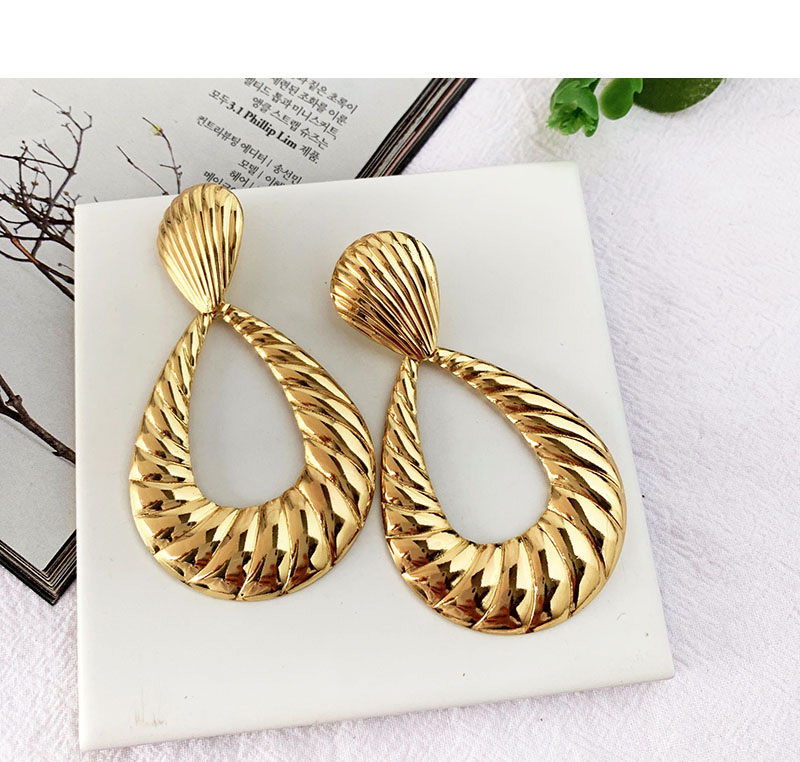 Fashion Rose Gold Alloy Shell Pattern Water Drop Shape Earrings,Drop Earrings