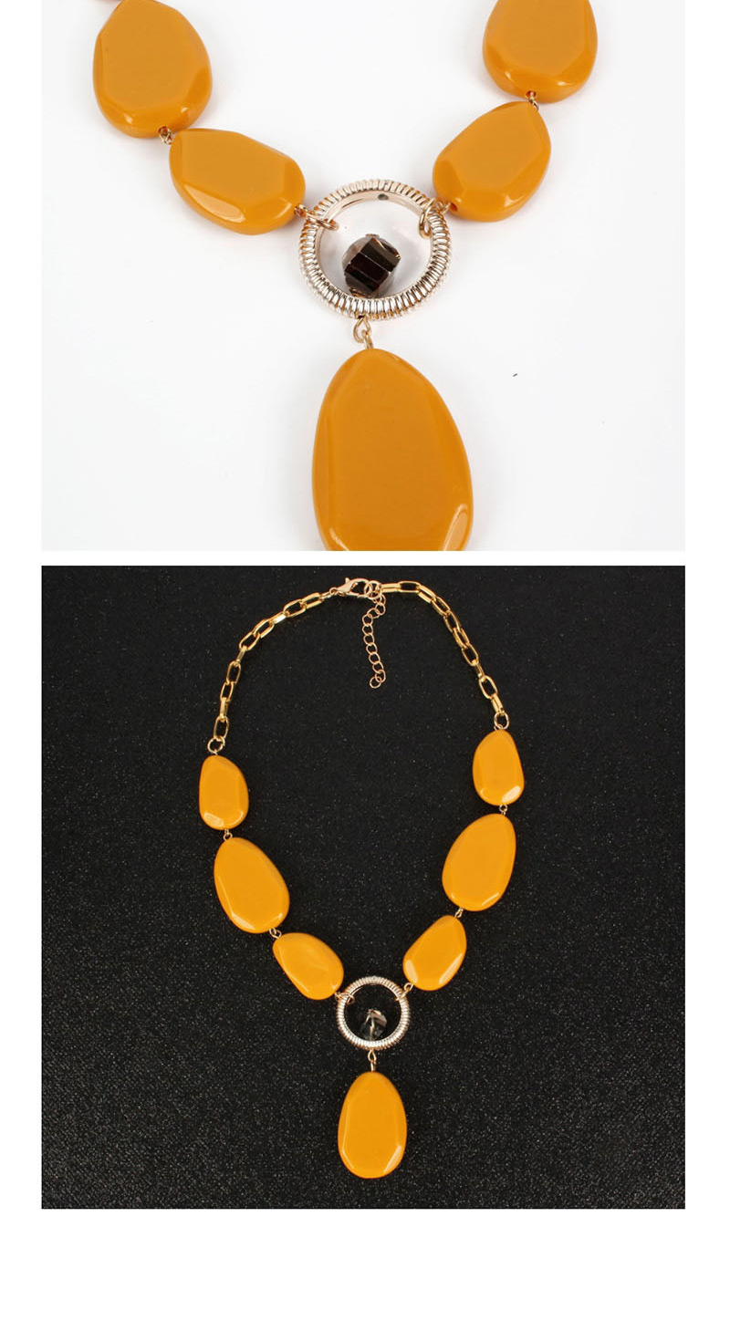 Fashion Yellow Single Layer Beaded Necklace,Pendants