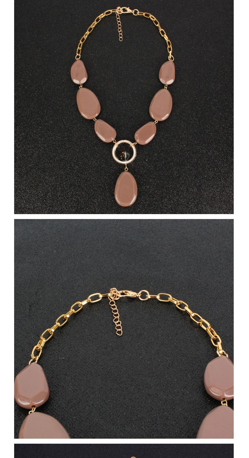 Fashion Brown Single Layer Beaded Necklace,Pendants
