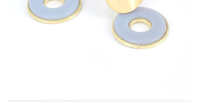 Fashion Blue Alloy Circle Acrylic Earrings,Drop Earrings