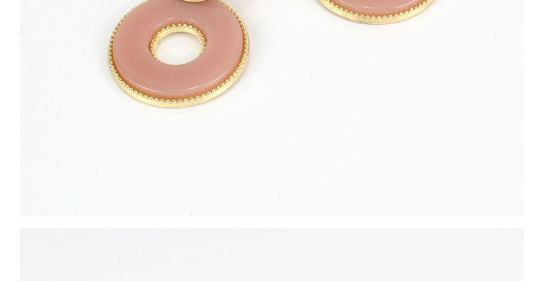 Fashion Pink Alloy Circle Acrylic Earrings,Drop Earrings
