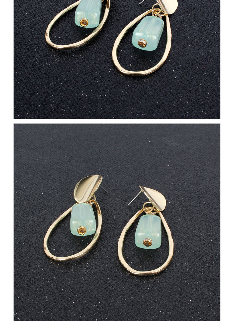 Fashion Green Water Drop Acrylic Cylindrical Earrings,Drop Earrings