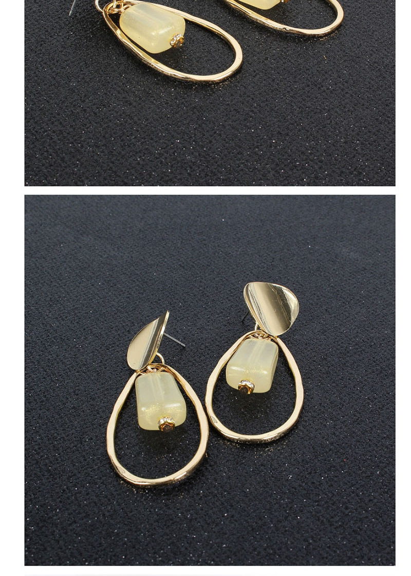 Fashion Yellow Water Drop Acrylic Cylindrical Earrings,Drop Earrings