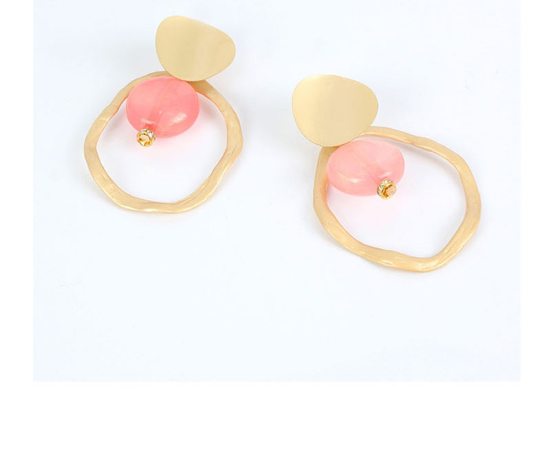 Fashion Pink Asymmetric Acrylic Alloy Cutout Earrings,Drop Earrings