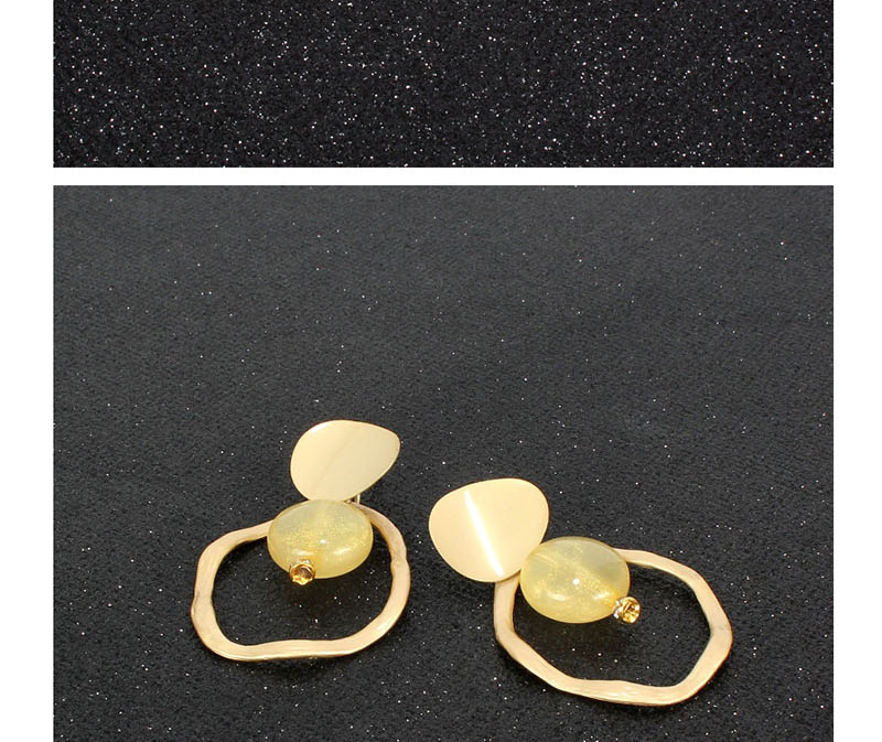 Fashion Brown Asymmetric Acrylic Alloy Cutout Earrings,Drop Earrings