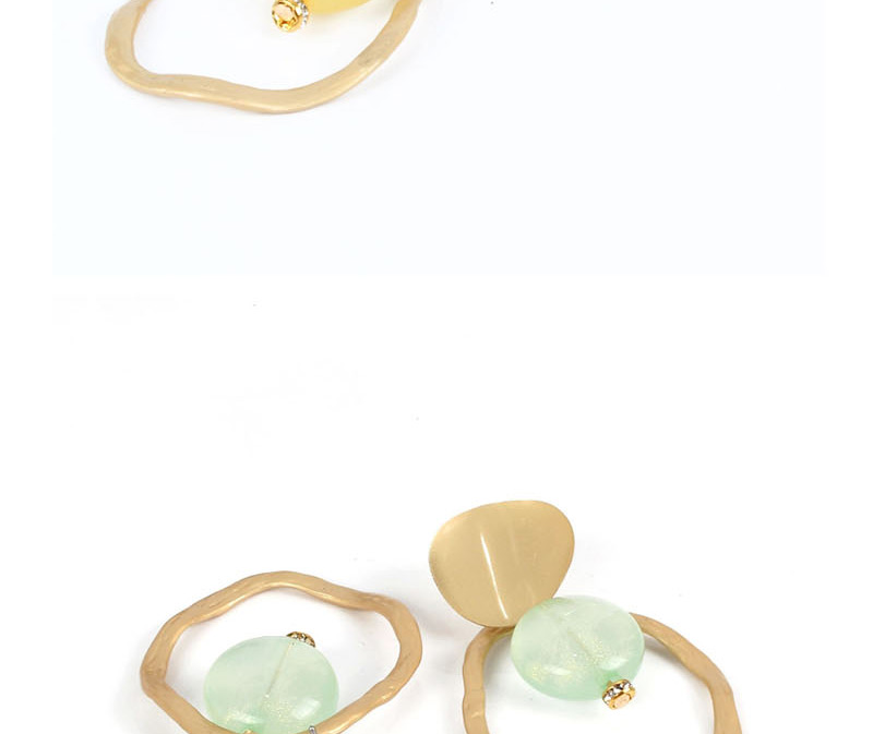 Fashion Green Asymmetric Acrylic Alloy Cutout Earrings,Drop Earrings