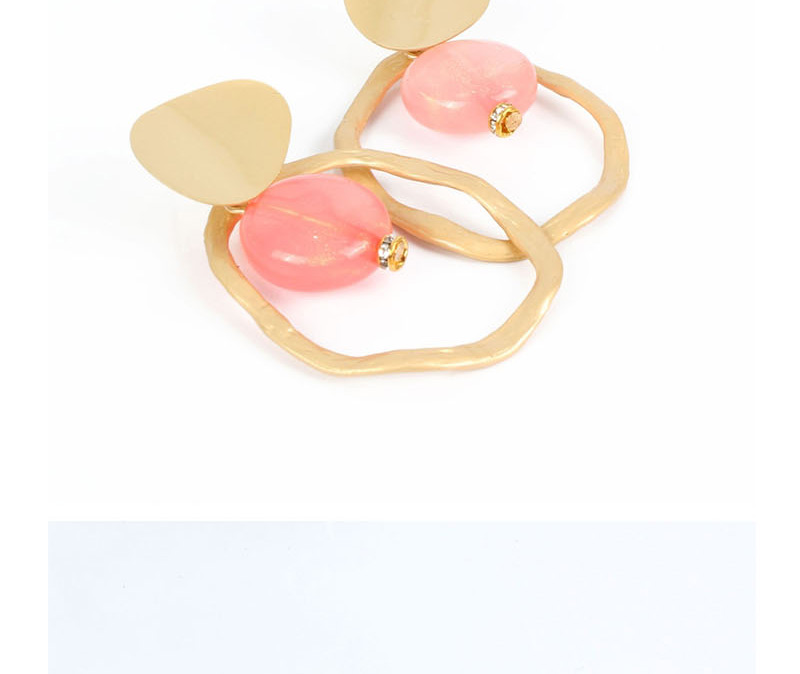Fashion Pink Asymmetric Acrylic Alloy Cutout Earrings,Drop Earrings