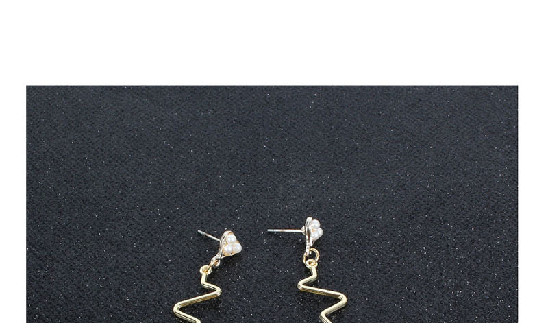 Fashion Pink Love Pearl Electrocardiogram Acrylic Earrings,Drop Earrings