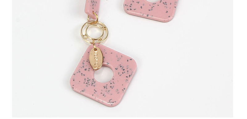 Fashion Pink Clock Alloy Square Acrylic Stud Earrings,Drop Earrings