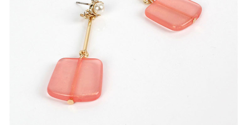 Fashion Pink Plated Metal Imitation Pearl Earrings,Drop Earrings