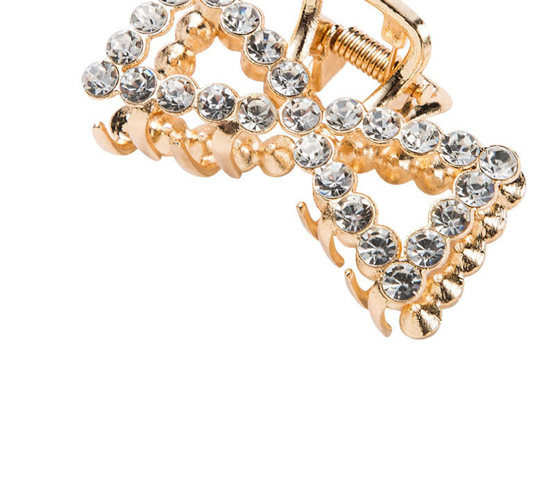 Fashion Gold Pearl-studded Metal Cutout Bow Hairpin,Hair Claws