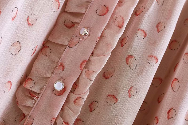 Fashion Pink Fungus Lace Print Shirt,Tank Tops & Camis