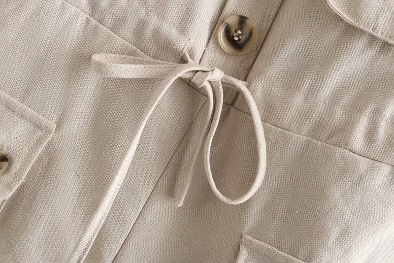 Fashion Gray Strap Button Cotton And Linen Jumpsuit,Pants