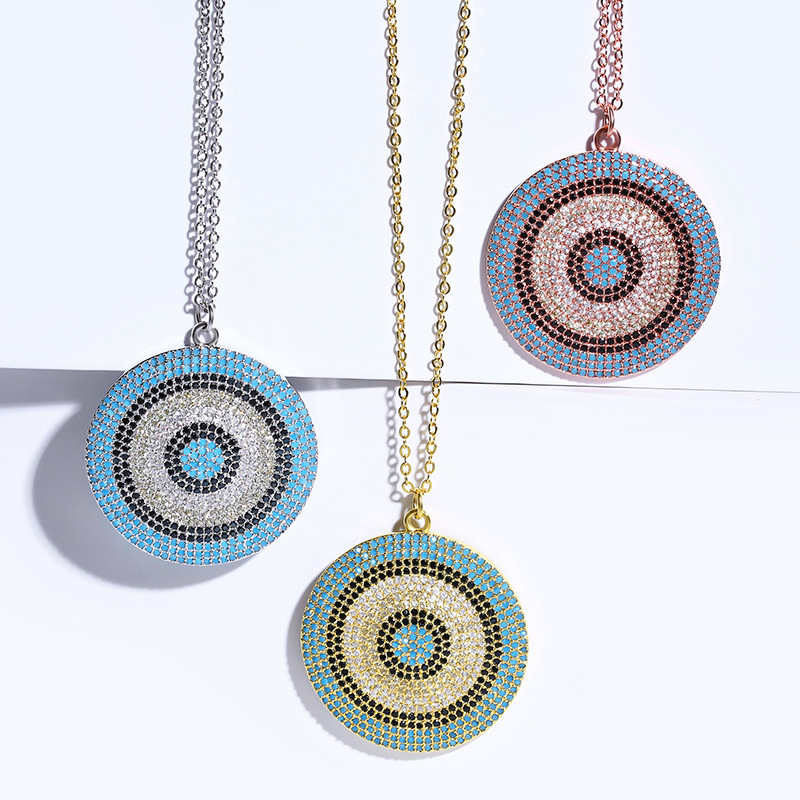 Fashion Rose Gold Gold-plated Eye Round Necklace,Pendants