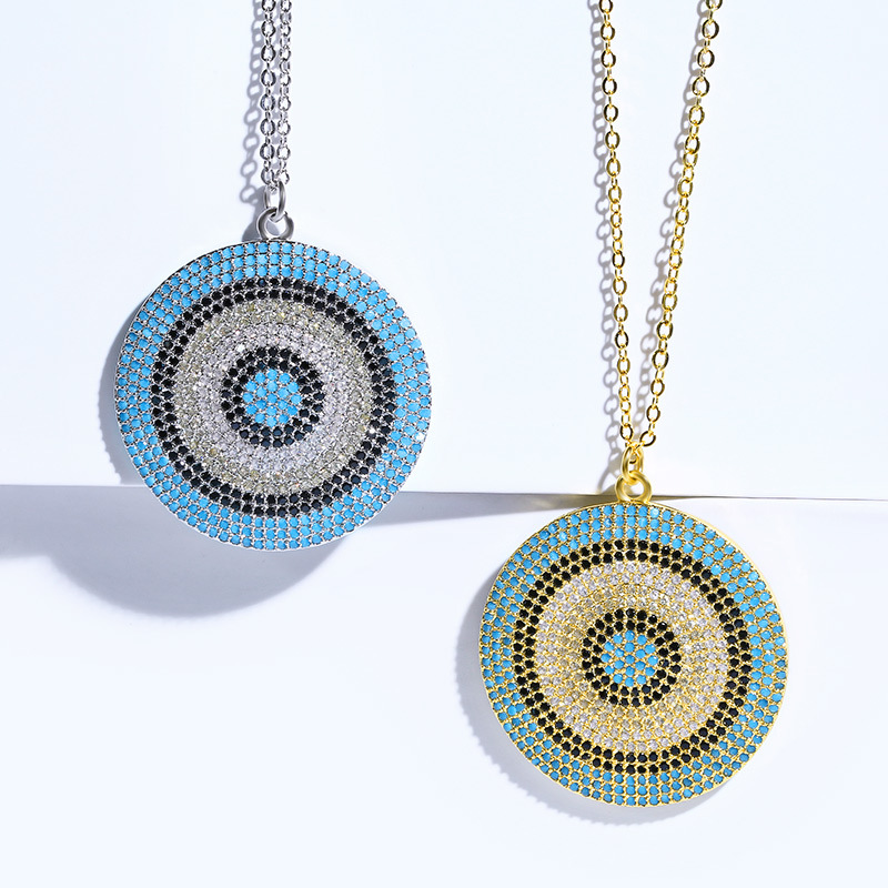 Fashion Silver Gold-plated Eye Round Necklace,Pendants