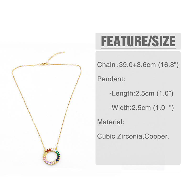 Fashion Full Circle Geometric Zircon Necklace,Pendants
