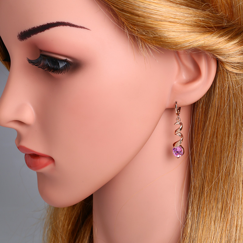 Fashion Purple Zircon Earrings,Drop Earrings