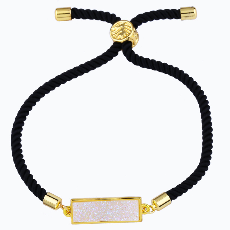 Fashion Black Rope Geometric Crystal Bud Pull Bracelet,Fashion Bracelets