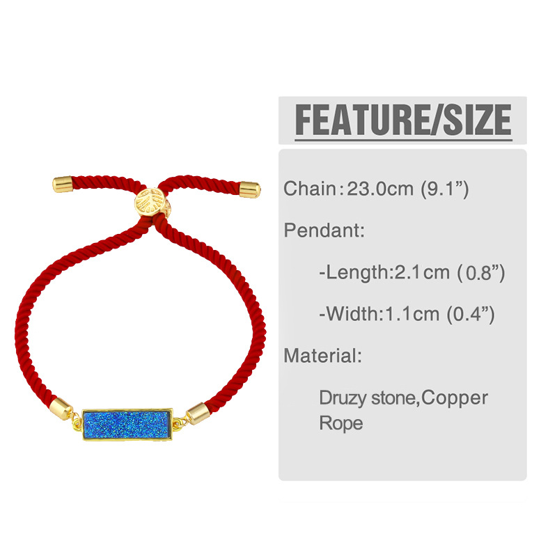 Fashion Red Rope Purple Geometric Crystal Bud Pull Bracelet,Fashion Bracelets