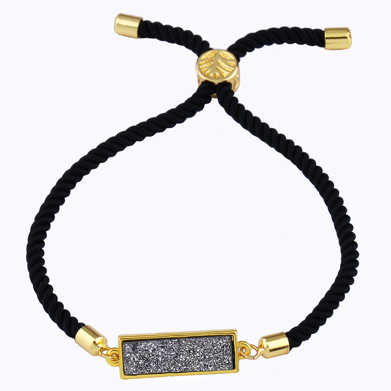 Fashion Black Rope Geometric Crystal Bud Pull Bracelet,Fashion Bracelets