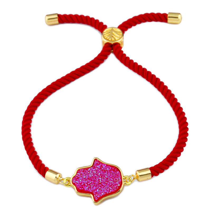 Fashion Red Rope Sapphire Palm Crystal Pull Bracelet,Fashion Bracelets