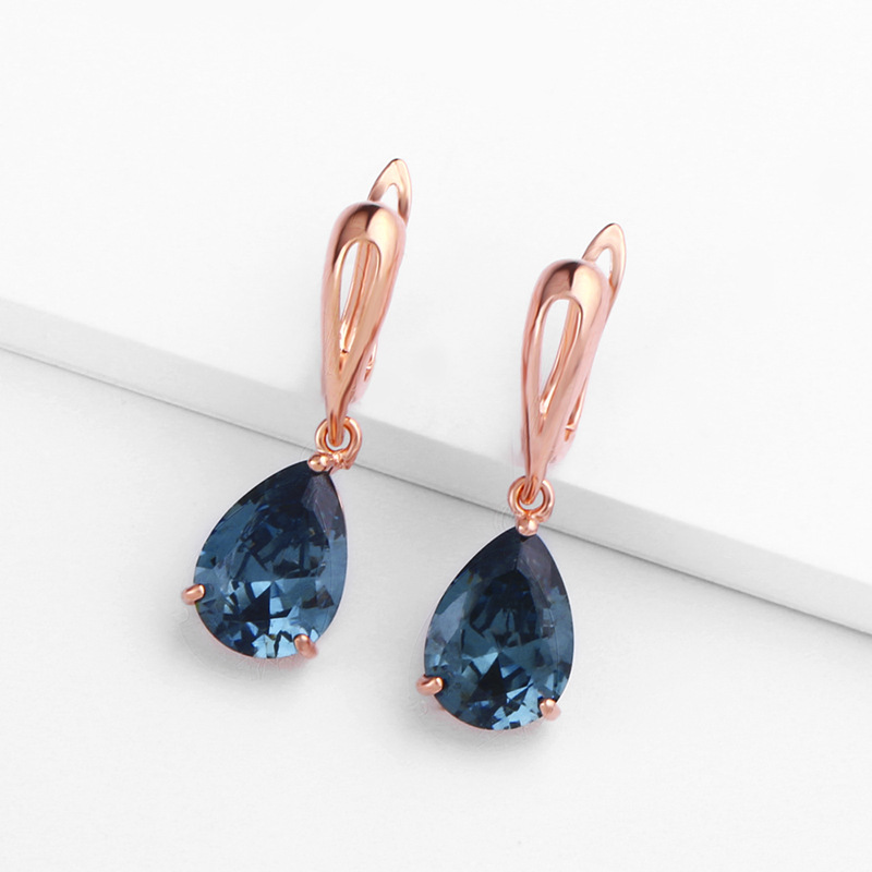 Fashion Light Blue Diamond Drop Earrings,Drop Earrings