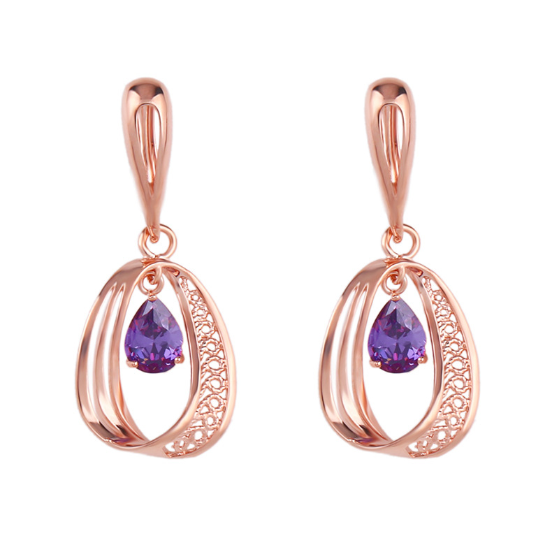 Fashion Purple Ring Circle Earrings,Drop Earrings
