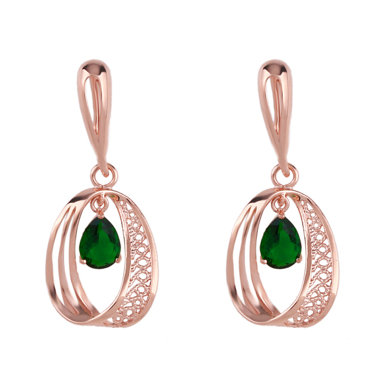Fashion Green Ring Circle Earrings,Drop Earrings
