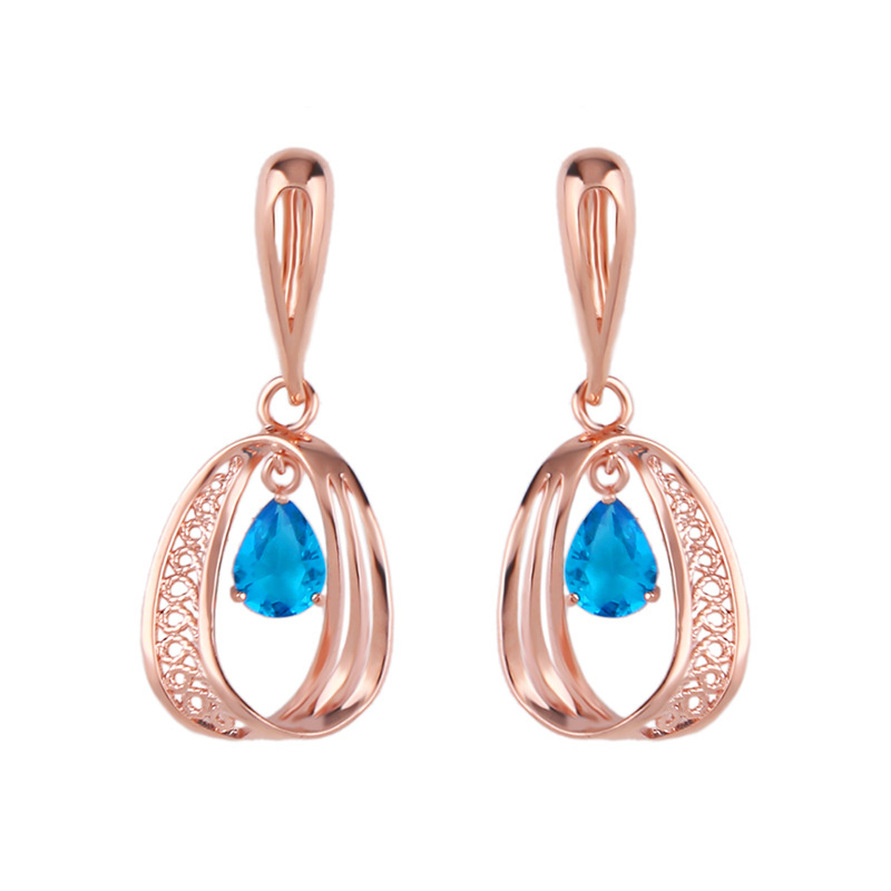 Fashion Blue Ring Circle Earrings,Drop Earrings