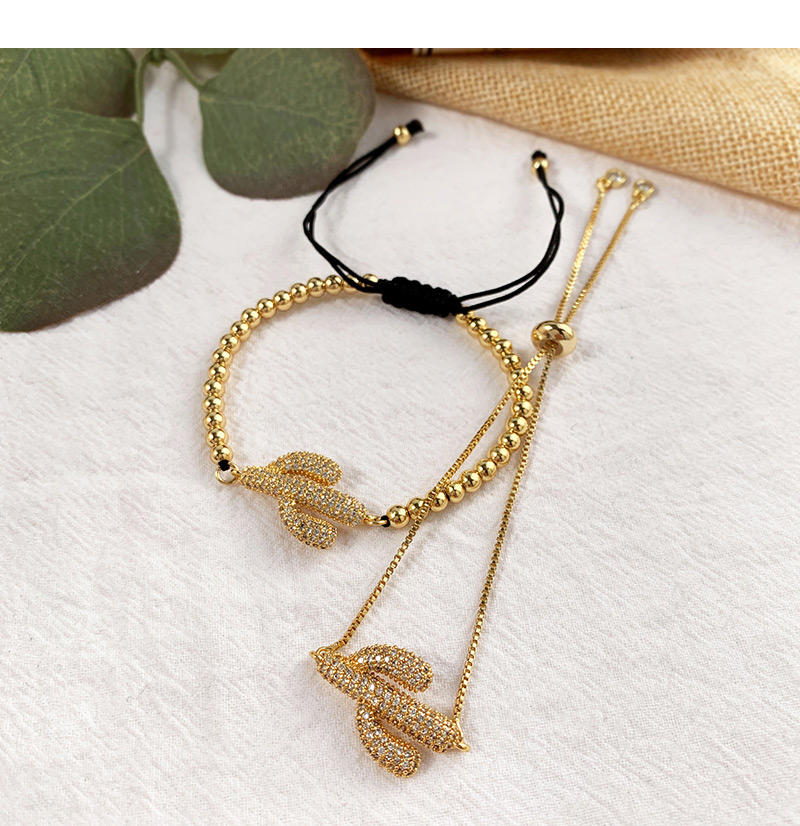 Fashion Gold Copper Inlay Zircon Beaded Love Wings Bracelet,Bracelets