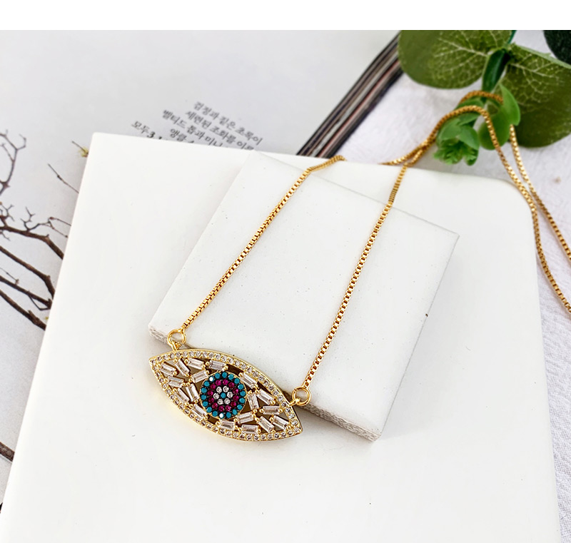 Fashion Gold Copper Inlaid Zircon Crescent Necklace,Necklaces