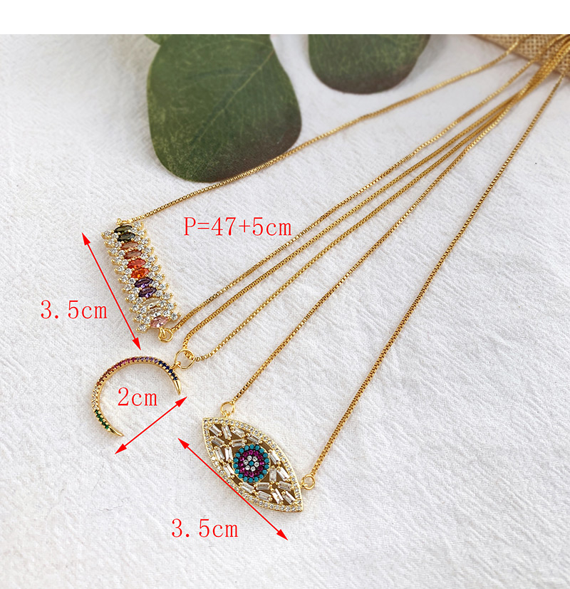 Fashion Gold Copper Inlaid Zircon Square Necklace,Necklaces