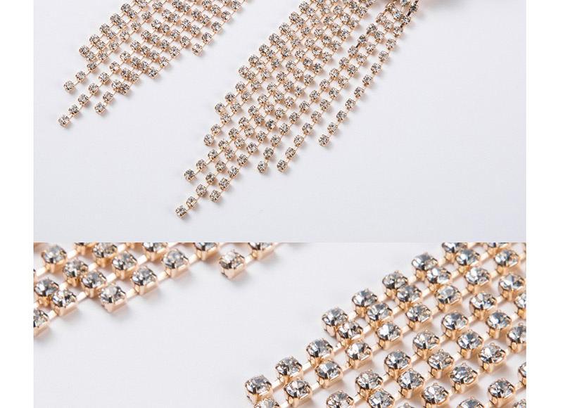 Fashion Silver Floral Diamond Acrylic Tassel Earrings,Drop Earrings