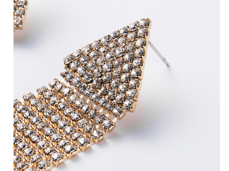 Fashion Gold Triangle Acrylic Diamond Stud Earrings,Drop Earrings