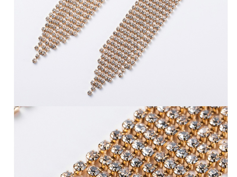 Fashion Gold Triangle Acrylic Diamond Stud Earrings,Drop Earrings