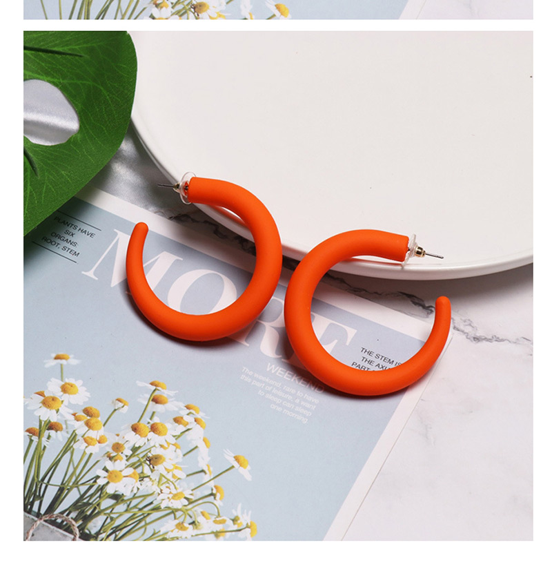 Fashion Orange Geometric C-shaped Acrylic Earrings,Hoop Earrings