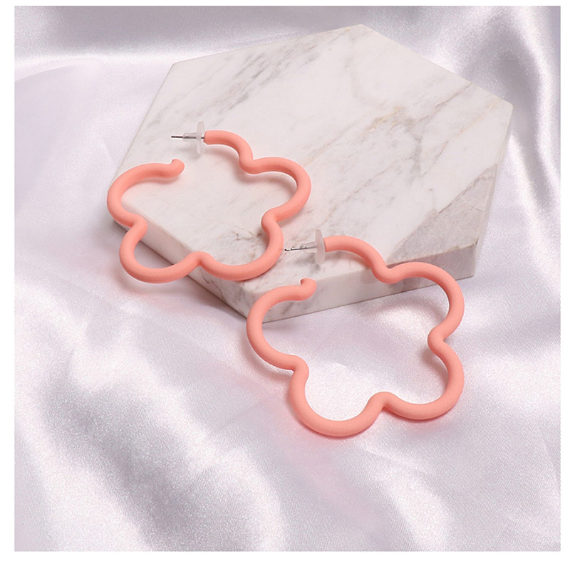 Fashion Orange Geometric Flower Shaped Acrylic Earrings,Hoop Earrings