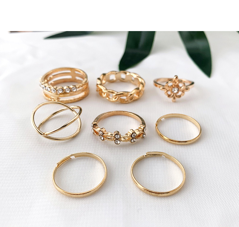 Fashion Gold Alloy Ring Set Of Eight,Fashion Rings