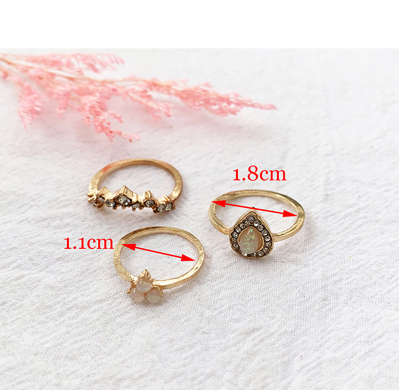 Fashion Gold Alloy Resin Ring Set Of Ten,Fashion Rings