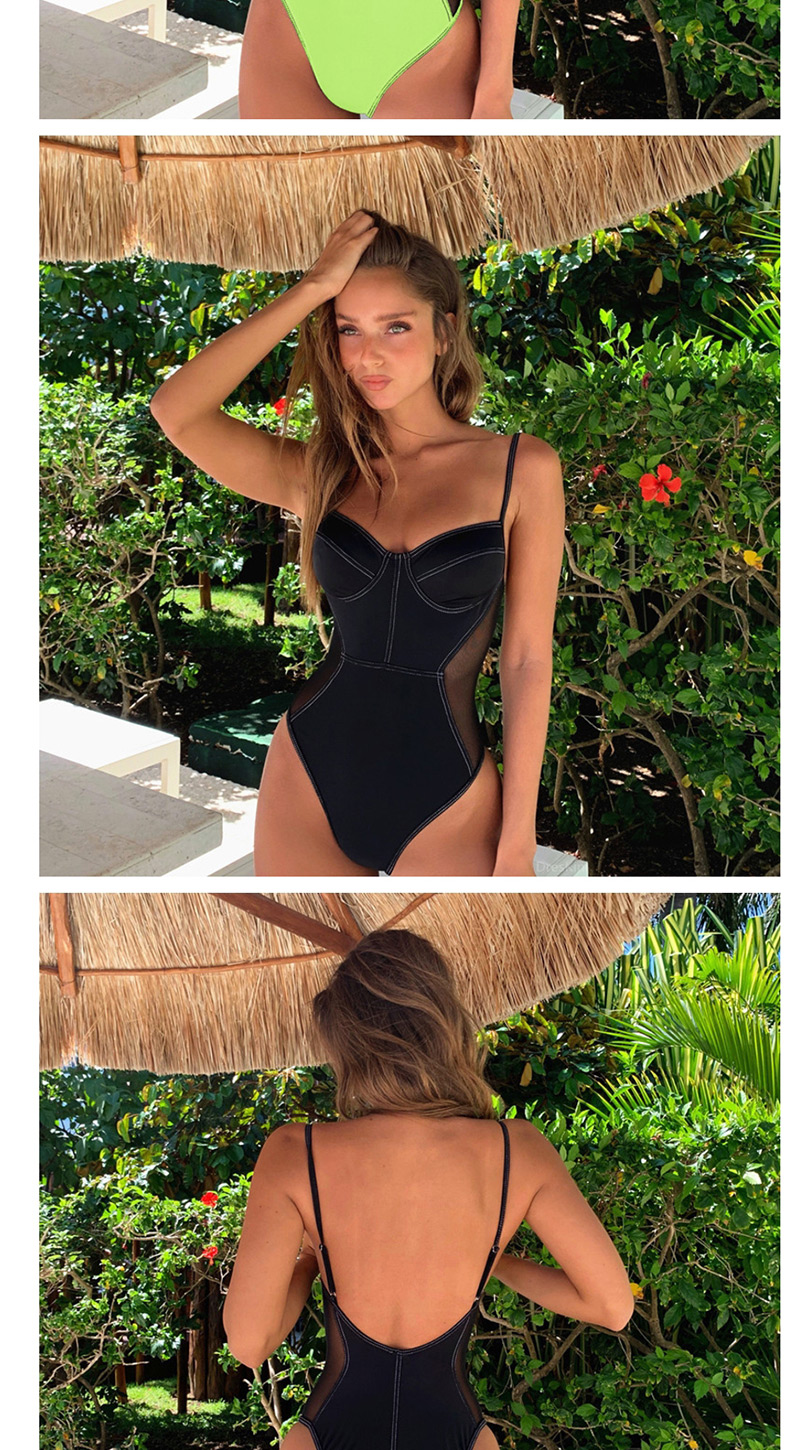 Fashion Black Mesh One-piece Swimsuit,One Pieces