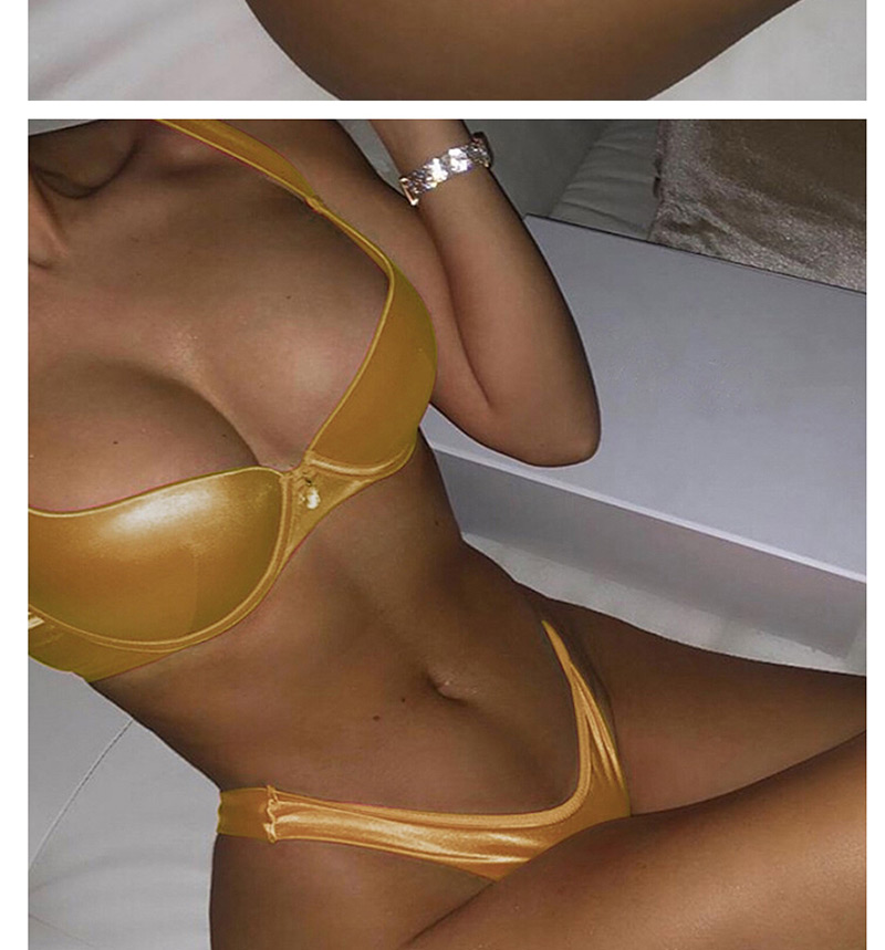 Fashion Gold Bright Leather Hard Bikini,Bikini Sets
