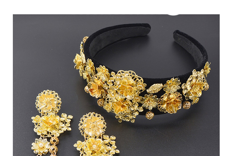 Fashion Gold Metal Flower Sun Flower Pearl Headband,Head Band