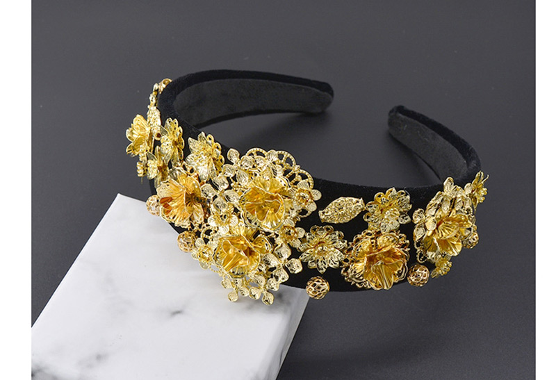 Fashion Gold Metal Flower Sun Flower Pearl Headband,Head Band