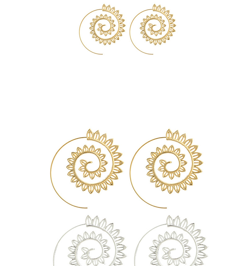 Fashion Gold Leaves Rotating Roman Leaf Earrings,Hoop Earrings