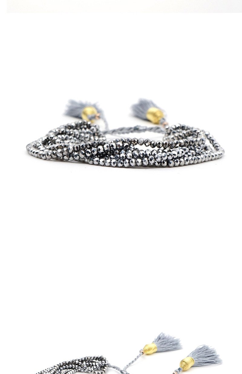 Fashion Black Crystal Beaded Fringed Stainless Steel Gold Plated Bracelet,Fashion Bracelets